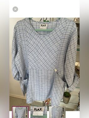 FLAX LINEN tunic, size medium. P2P is 24.5”. 30” long. Very roomy.